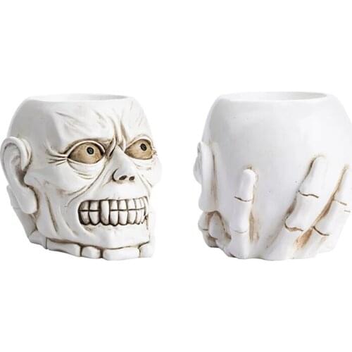 Multifunctional Skeleton White Statue Doll Pen Holder Resin Sculpture Storage Home Office Bar Store Decoration Ornaments Crafts