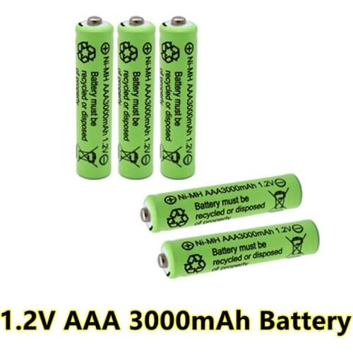 100% New 1.2V AAA Rechargeable Batteries 3000mAh Ni-MH AAA Rechargeble Battery for camera Anti-dropping toy car