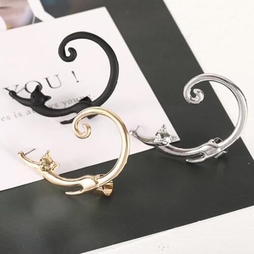 Single Piece European American Style Cute Cartoon Stereo Cat Earrings Animal Earrings Female Ear Hanging Jewelry