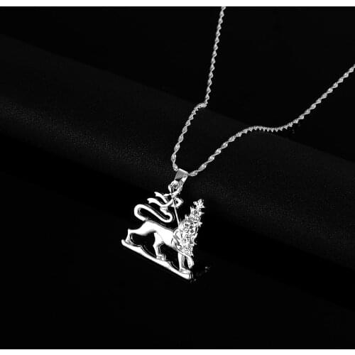 Ethiopia Lion Pendant Necklace Women Africa Ethiopia Lion Chain Jewelry