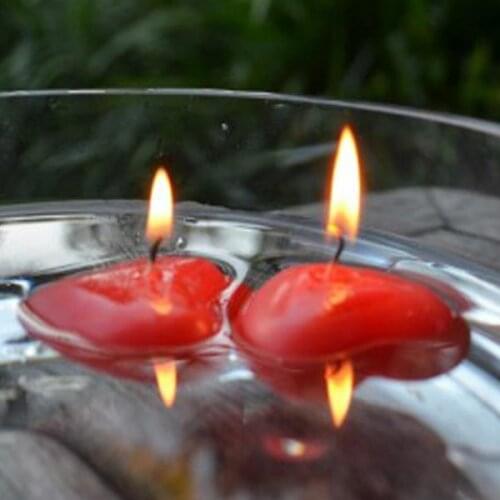 Heart Shaped Floating Candles 24 Pieces Modern Romantic Gift Decorative Accessories Decor Home