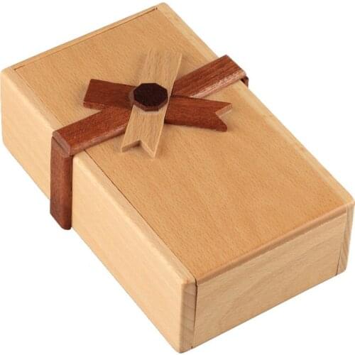 Puzzle Gift Case Box with Secret Compartments, Wooden Money Box to Challenge Puzzles Brain Teasers for Adults