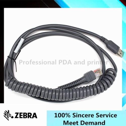 Suitable for Motorola Symbol LS1203 LS2208 LS4208 LS4278 DS6708 Scanner 3M USB data cable spring coil, new free shipping (5PCS)