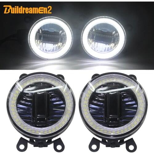 3-IN-1 Function LED Fog Light + Angel Eye + Daytime Running Light 90mm Car Fog Lamp DRL 12V For Porsche Cayenne 955 2002-2015