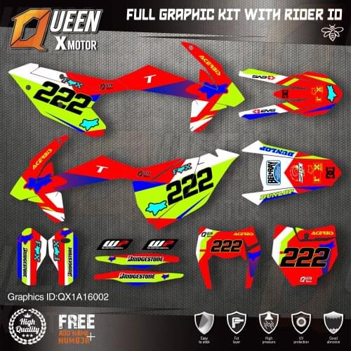 QUEEN X MOTOR Custom Team Graphics Decals Stickers Kit For KTM 2016 2017 2018 SX SXF , 2017 2018 2019 EXC XC-W EXC-F 002