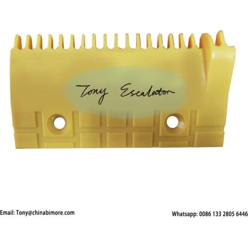 H2200124 Escalator Comb Plate L163mm W90mm Hole Space 90mm 19T RIGHT Yellow Plastic