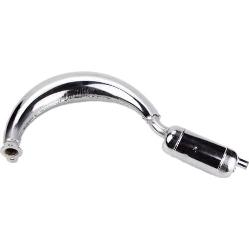 Expansion Chamber Pipe Exhaust Motorized Bike For 80cc 66cc 50cc Silver