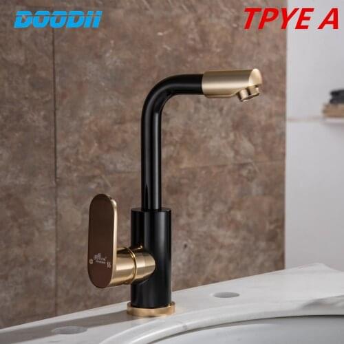 Hot and Cold Water Classic Kitchen Faucet Space Aluminum Process Swivel Basin Faucet 360 Degree Rotation Torneira Cozinha DOODII