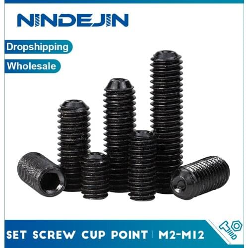 60pcs Set Screw Cup Point Set Screw M2 M3 M4 M5 M6 Carbon Steel Hex Socket Set Screw Headless Set Screws With Hex Socket Wrench