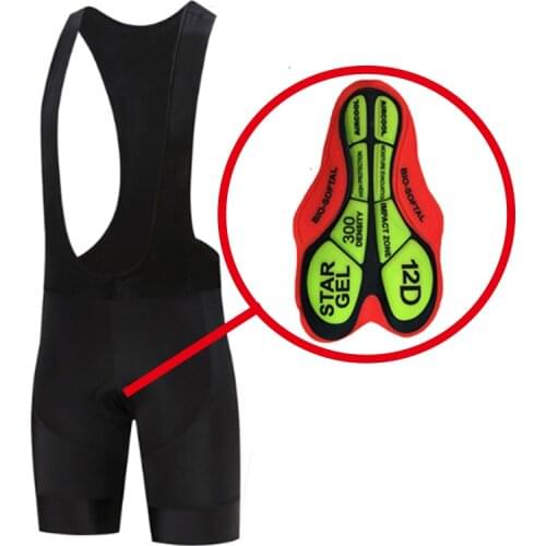 X-CQREG New 12D Silicone Coolmax Pad Bib Road Bike Bicycle Short Breathable Anti-skid 100% Lycra High Elastic Cycling Bib Shorts