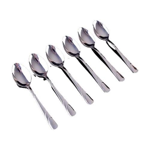 Sampurchase Bright Metal Striped Dining Spoon