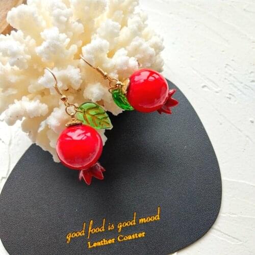 Korean Silver Steel Needle Resin Earrings Funny Earrings Fruit Clip On Earrings Sweet Girls Cute Jewelry Gifts