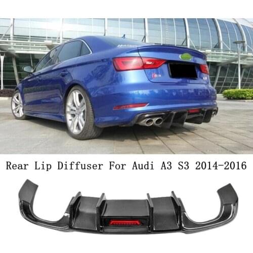 For Audi A3 S3 S Line 2014 2015 2016 Real Carbon Fiber Rear Lip Diffuser Spoiler High Quality Bumper Auto Accessories