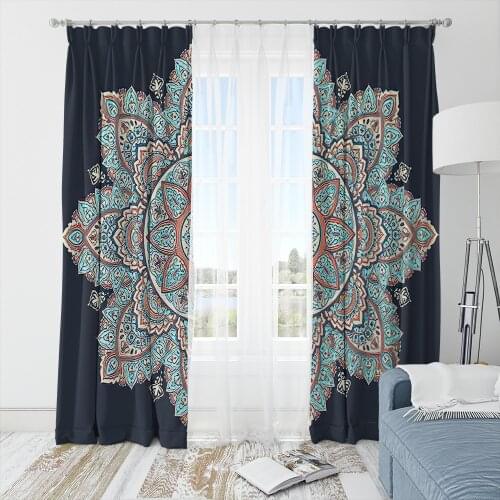 Mandala Curtains For Living Room Bedroom 3D Print Luxury Bohemia Modern Custom French Windows Home Apartment Decoration