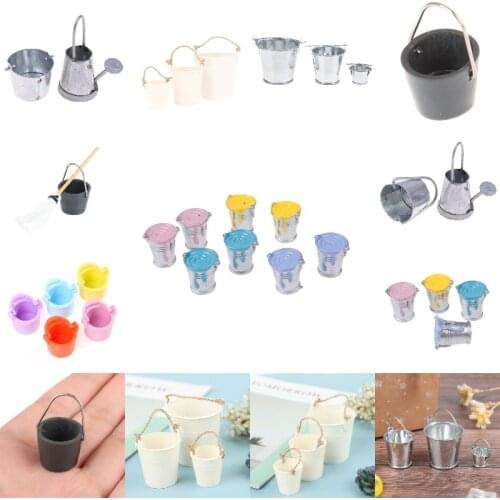 1/12 1/6 Simulation Water Bucket Paint Bucket Home Kitchen Garden Pretend Play Game Dollhouse Miniature Dollhouse Accessories