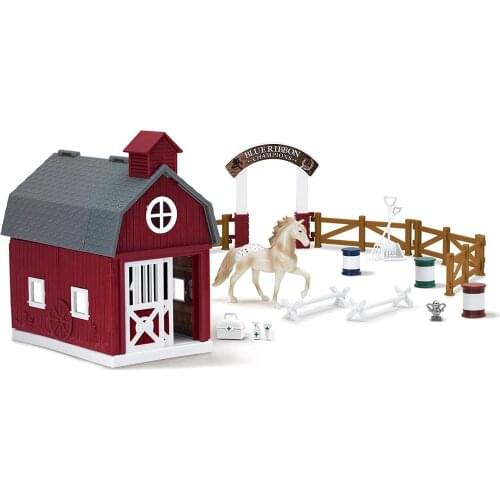 1/32 Horse house, horse shed, fence scene, Equestrian Center set