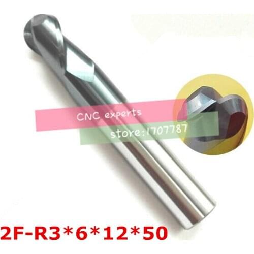2f-r3.0*6*12*50,two Flute Ball Material Carbide End Mills Length 12mm Use Cnc Machine High-speed Milling Carved Machine