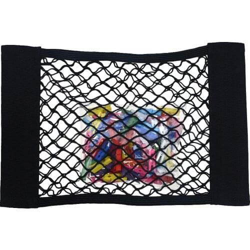 39*25cmCar Back Rear Trunk Seat Elastic String Net Magic Sticker Mesh Storage Bag Pocket Cage Auto Organizer Seat Back Bag