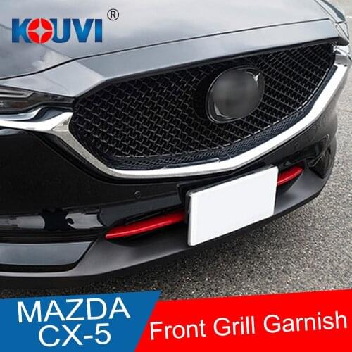 ABS chrome trim front Grid Grill Grille Strip 2pcs For Mazda CX-5 CX5 2017 2018 2019 Car Accessories