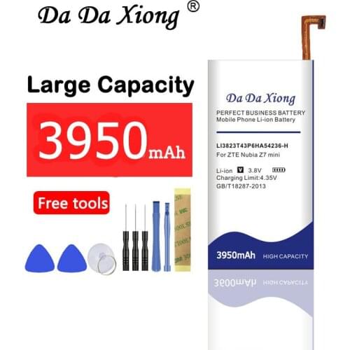 Da Da Xiong 3950mAh LI3823T43P6hA54236-H Battery for ZTE Nubia z7 mini Z7 mini NX507J Blade S6 5.0 inch G717C G718C