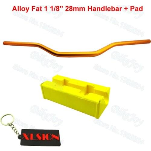 Aluminum 6061 Alloy Fat Bar Handlebar 28mm Gold 1 1/8" W Bar Pad for SSR Pit Dirt Bike ATV Quad Buggy Go Kart Motocross Moped
