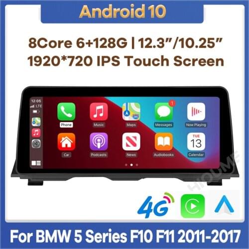 12.3"8Core CPU 8G RAM Android 10 Car Multimedia Player for BMW 520i 525i 528i F10 F11 2011-2017 Radio GPS Stereo CarPlay Audio
