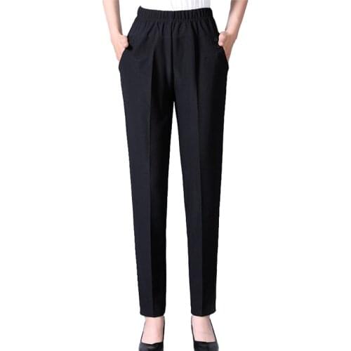 Autumn Winter Thicken Casual Trousers Middle aged Women Flocking Warm Loose Stripe Harem Pants Plus size 5XL Elastic Waist A3068