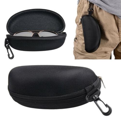 Zipper Hard Eye Glass Case Box Sunglass Protector Travel Fashion with Belt Clip Zipper Anti-pressure Glasses Case