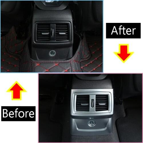 For BMW X1 F48 2016 2017 Car Interior ABS Chrome Rear Air Exhaust Vent Frame Cover Trim Accessories For X2 F47 2018