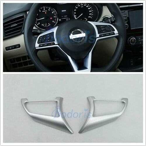 For Nissan Kicks 2017 2018 2019 2020 2021 Interior Steering Wheel Trim Panels Moulding Ring Chrome Car-styling Accessories