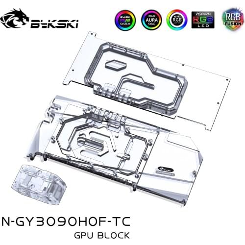 Bykski Dual Side Water Cooling RGB GPU Block for Galax RTX3090 HOF Extreme N-GY3090HOF-TC