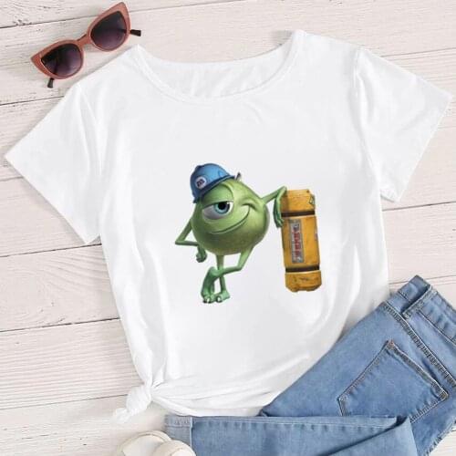Disney T Shirt Female Mike Cartoon Print Animation Clothes United States Vogue Harajuku T-shirts Women Fashion Streetware