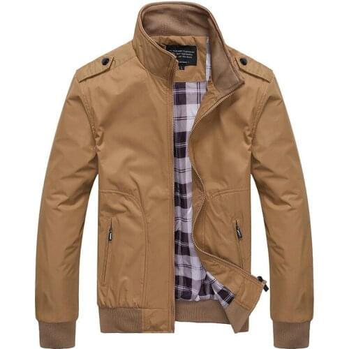 Mens Jackets Spring Autumn Casual Coats Solid Color Mens Sportswear Stand Collar Slim Jackets Male Bomber Jackets 4XL