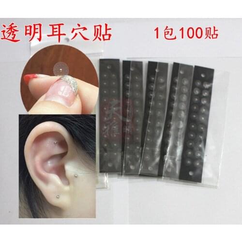200pcs Magnetic Bead ear Patch Transparent Adhesive Tape Anti-allergic Magnetic therapy Ear Pressure Paste Ear Auriculotherapy