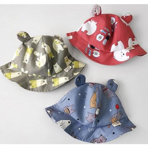 Cute Cartoon Childrens Fisherman Hat 1-4 Years Old Spring And Summer Boys Sun Hat Hat Female Baby Thin Sunscreen Sun Hat