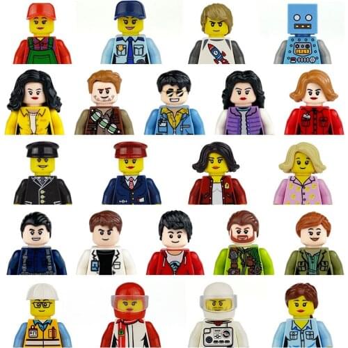 City Careers Occupation Mini Action Figures Building Block Teacher Fireman Policeman Couriers Engineer Scene Accessories Brick