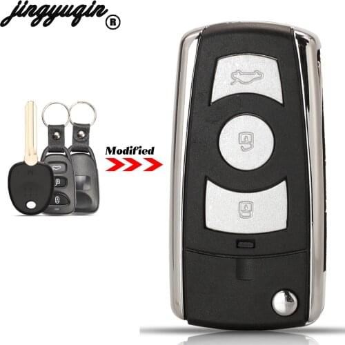 Jinyuqin Modified 3 Buttons For Hyundai Coupe Tucson Elantra Accent Santa Fe i10 Fob Flip Remote Car Key Shell Case