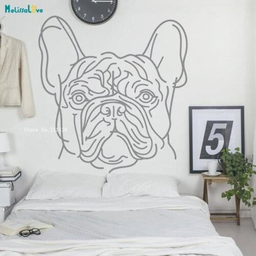 French Bulldog Wall Decal Bulldog Line Drawing Frenchies Dog Home Art Large Sticker Bedroom Animal Décor Removable YT3881