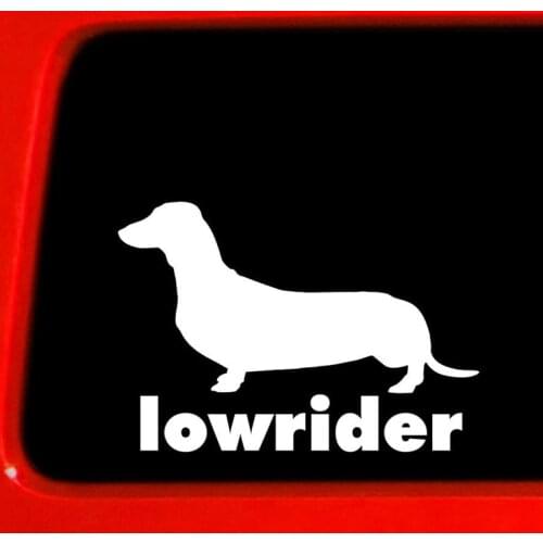 Dachshund wiener dog Lowrider Die Cut Sticker decal puppy - Car Truck Notebook paws 6'' white