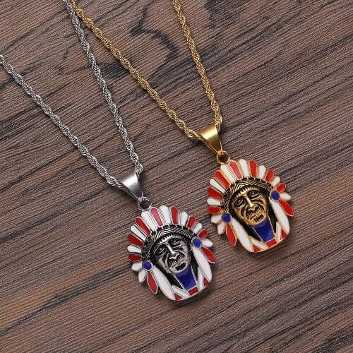 Stainless Steel Pendant Jewelry Necklace Gold Silver Color Hip Hop Jewelry for men SN177