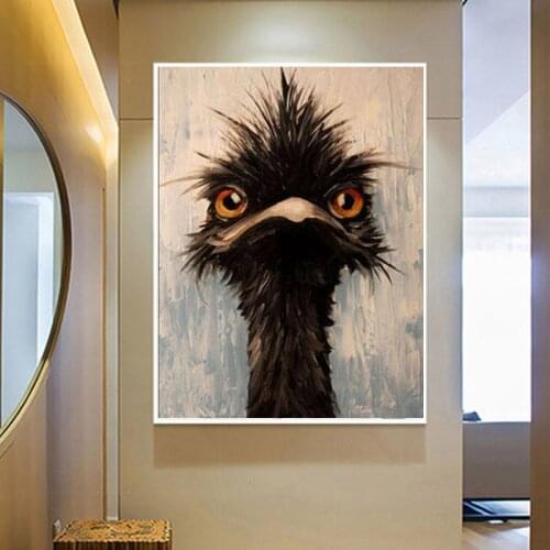 Full Drill Diamond Painting Cross Stitch Black Ostrich 5D DIY diamond mosaic Multi-picture Diamond Embroidery Home Decoration
