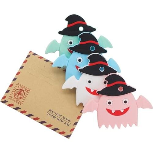 Chenkai 5PCS BPA Free Silicone Halloween Ghost Teethers Cartoon Baby Gift Infant Teething Toys For Baby Rattle Pacifier Clip
