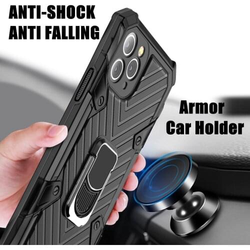 Luxury Armor Shockproof Case For iPhone 6 6S 7 8 Plus X Xs XR Xs Max Car Holder Ring Case Cover