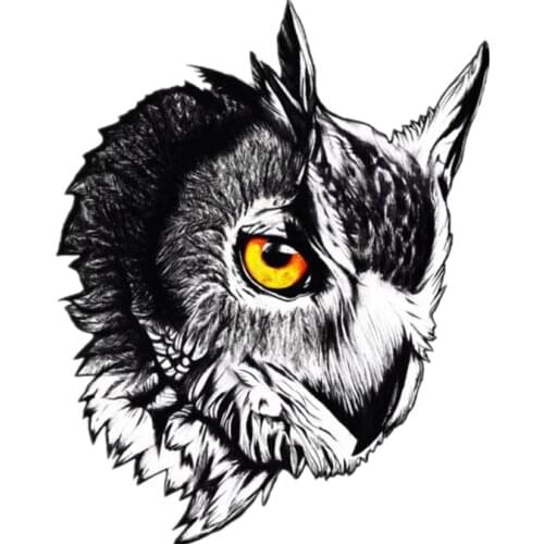 S41019# Various Sizes Funny Self-Adhesive Decal Female Owl Car Sticker Waterproof Auto Decors on Bumper Rear Window