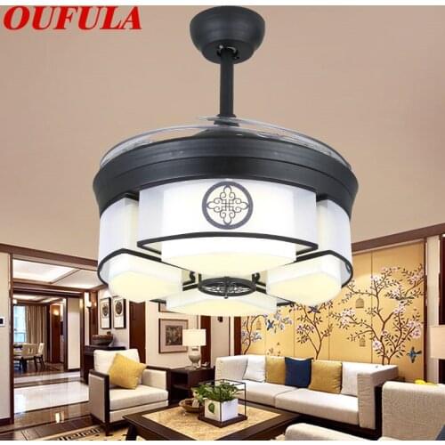 OULALA Modern Ceiling Fan Lights With Remote Control Invisible Fan Blade Contemporary Fashionable Decorative For Home
