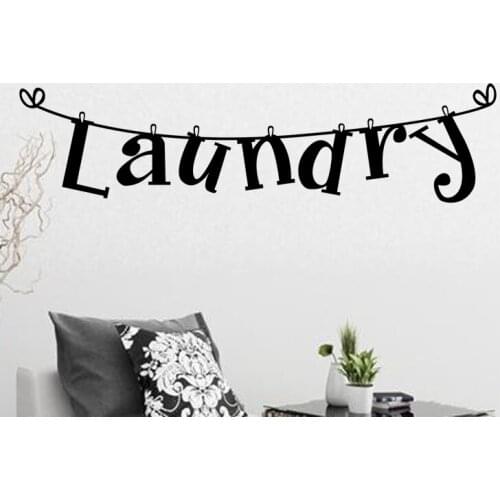 Laundry Room Wall Sticker Popular Removable Decals Washhouse Removable Wall Decal Vinyl Sticker Lettering Art Home Room Decor