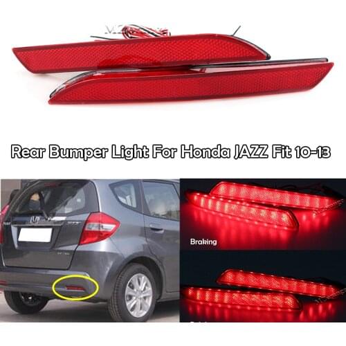 LED Rear Bumper Reflector Light For Honda JAZZ Fit 2010-2013 CRZ CRV Acura TSX Tail Light fog light Tail Brake Light