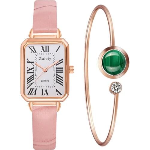 Gaiety Brand Women Bracelet Quartz Watches For Women Simple Leather Watch Ladies Sports Dress Pink Wrist Watch Clock Reloj Mujer