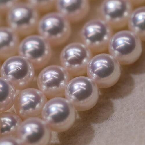 Akoya Pearl Necklace Round Shape Pearls with Size Perfect Luster for Jewelry Diy Loose Pearl Strands Necklaces