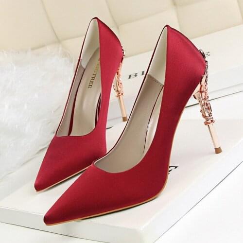 Plus Size Women Pump High Heels Female Shoes Single Shoes Female Pump Leather Wedding Girls Party Woman Gladiator